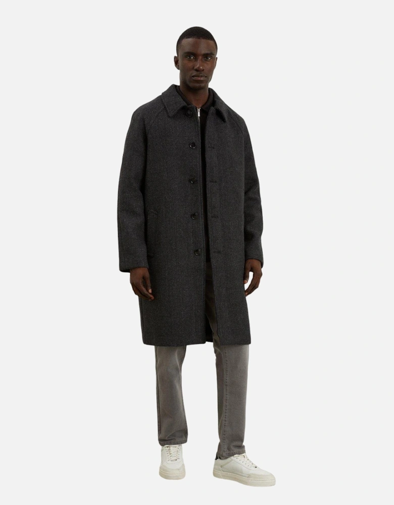 Mens Textured Wool Car Coat