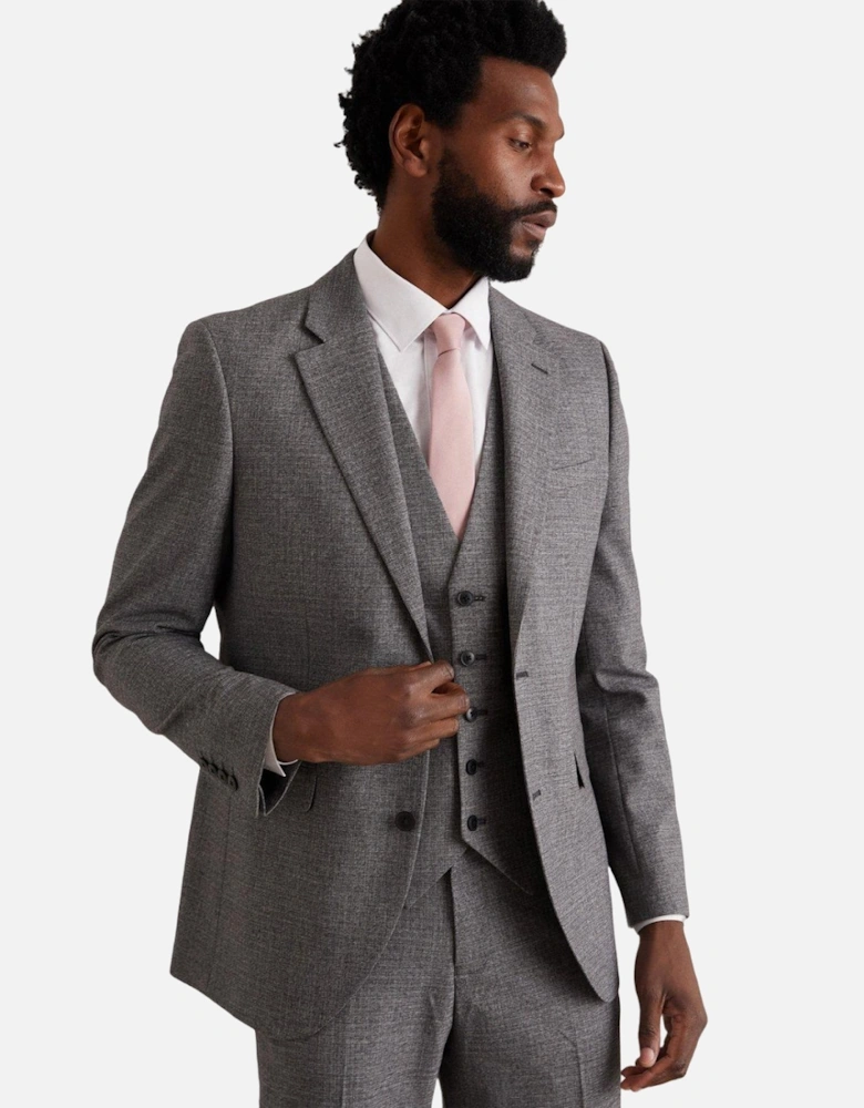 Mens Grid Checked Textured Slim Suit Jacket