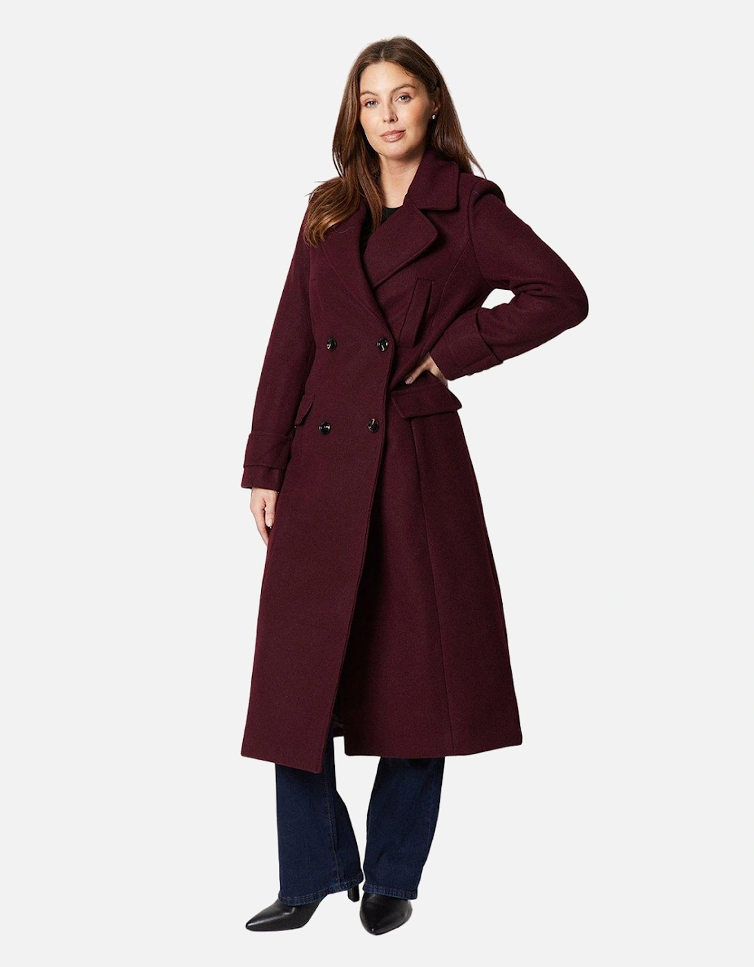 Womens/Ladies Longline Double-Breasted Oversized Coat, 4 of 3
