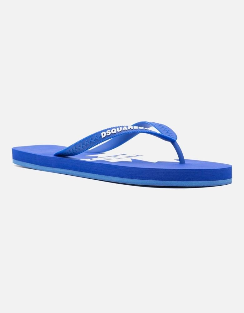 Branded Flip Flops Blue