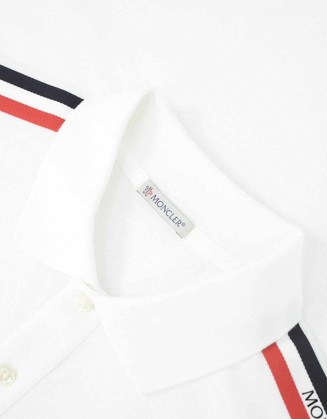 RWB Stripe Shoulder Polo White