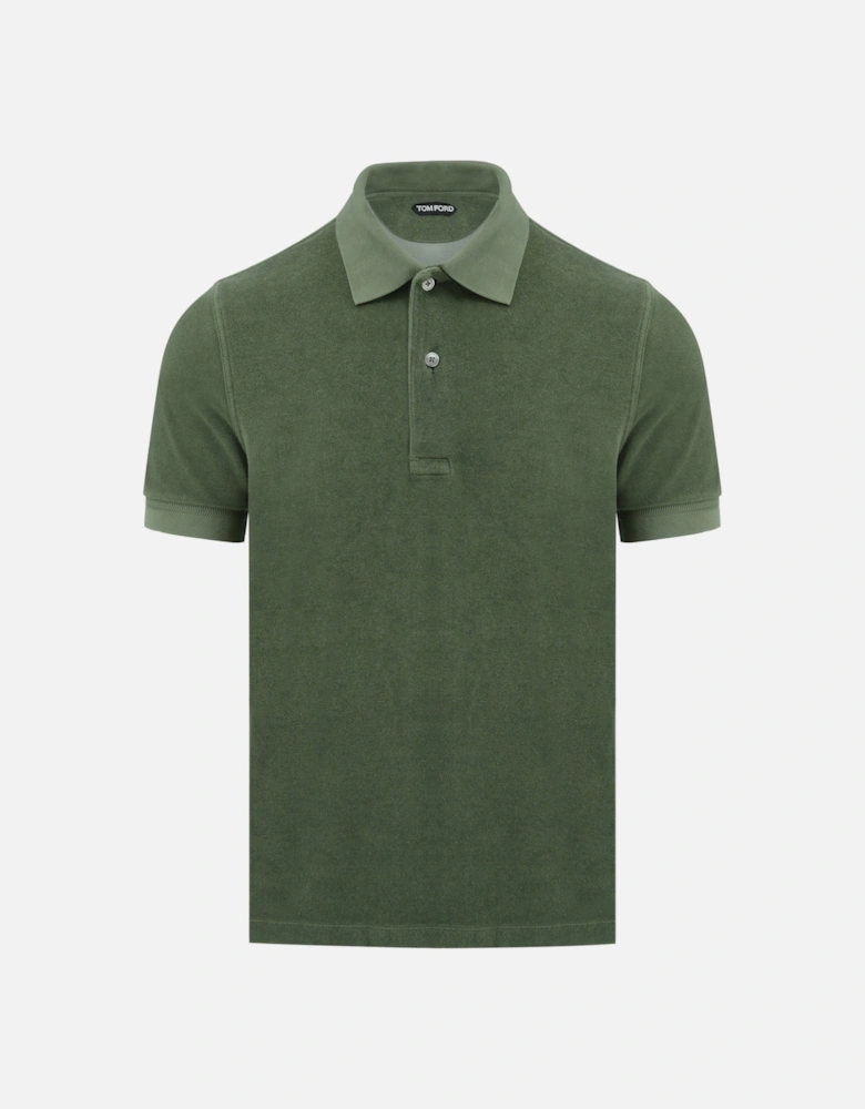 Towelling Polo Shirt Green