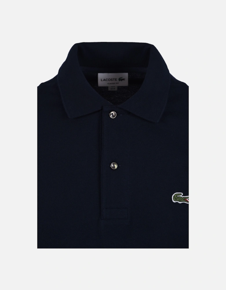 L.12.12 Piqué Cotton Polo Shirt Navy