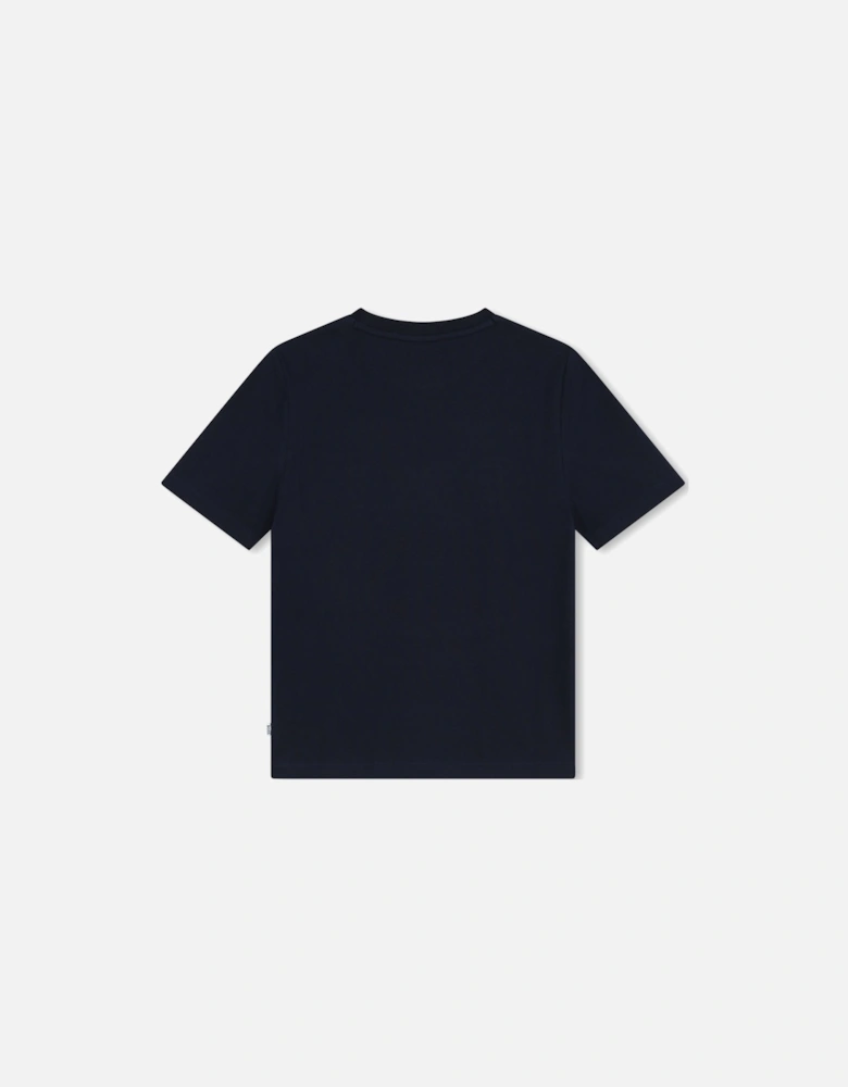 BOYS NAVY T SHIRT /WHITE STRIPE