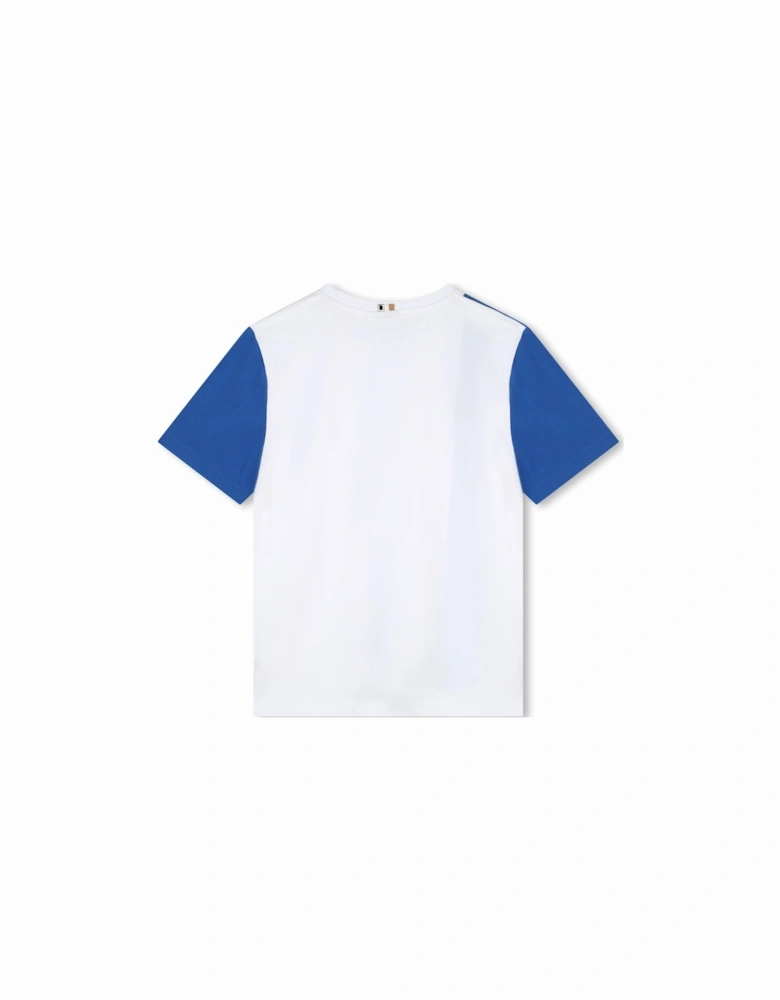 BOYS  WHITE & BLUE T SHIRT  J50732