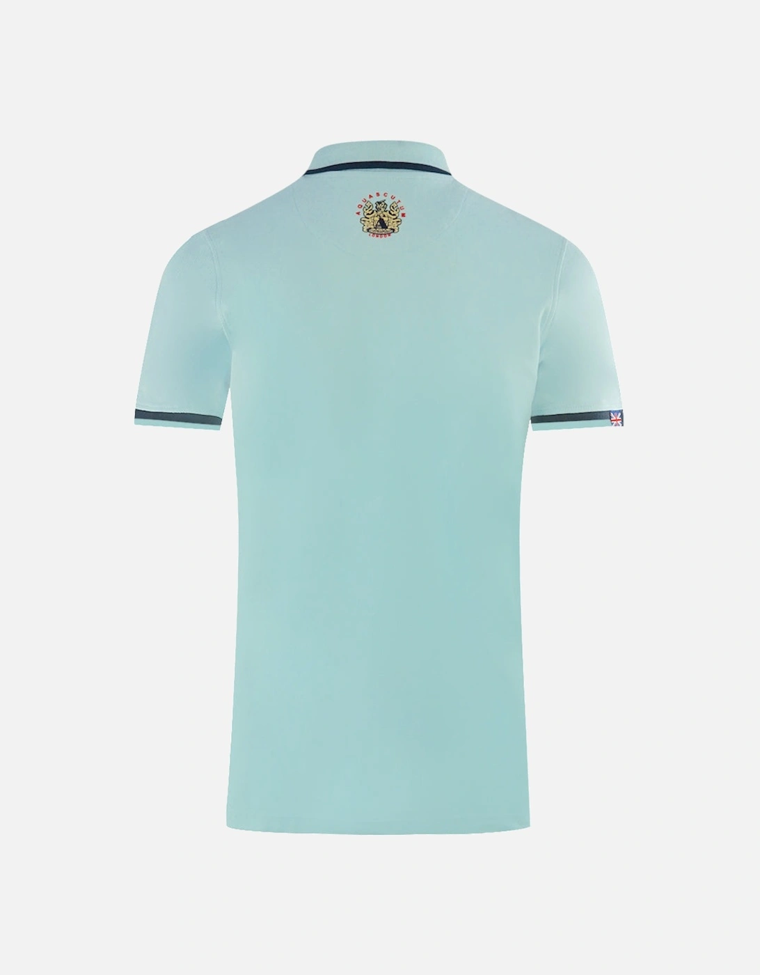 Embossed A Tipped Light Blue Polo Shirt