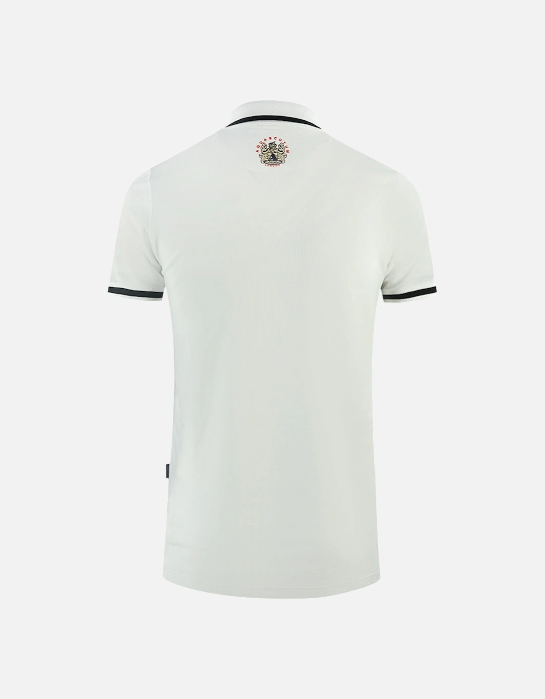 Embossed A Tipped White Polo Shirt