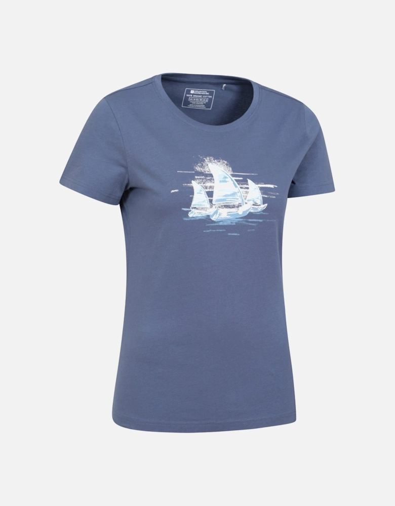 Womens/Ladies Sailboat Organic T-Shirt