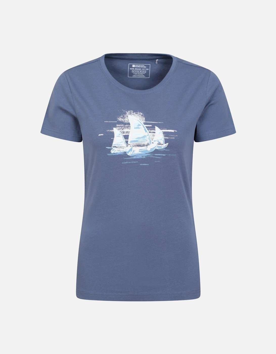 Womens/Ladies Sailboat Organic T-Shirt, 5 of 4