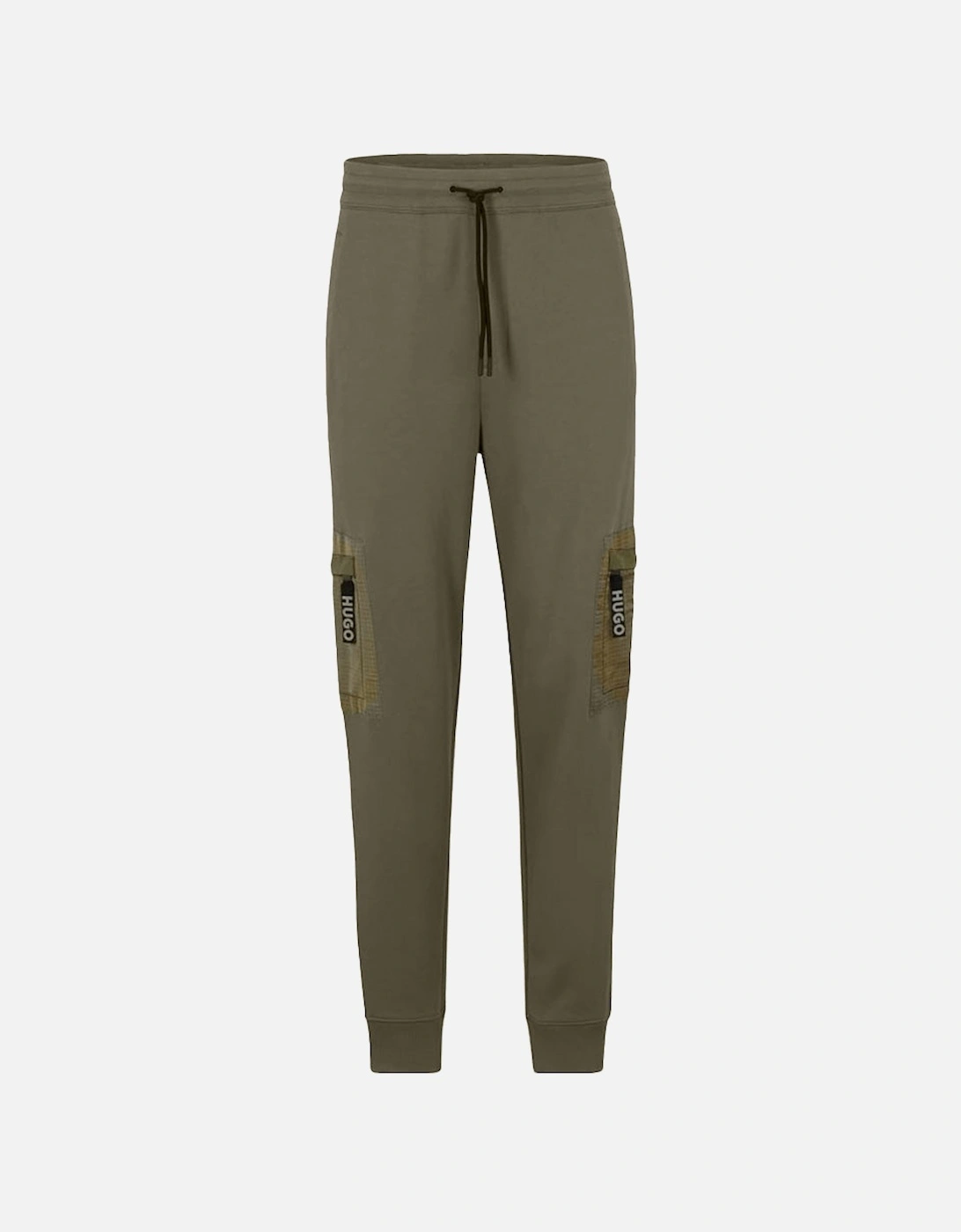 BOSS Cotton-Terry Tracksuit Bottoms With Cargo Pockets Khaki, 3 of 2