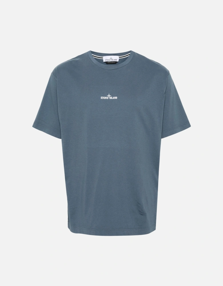 Branded Cotton T Shirt Blue