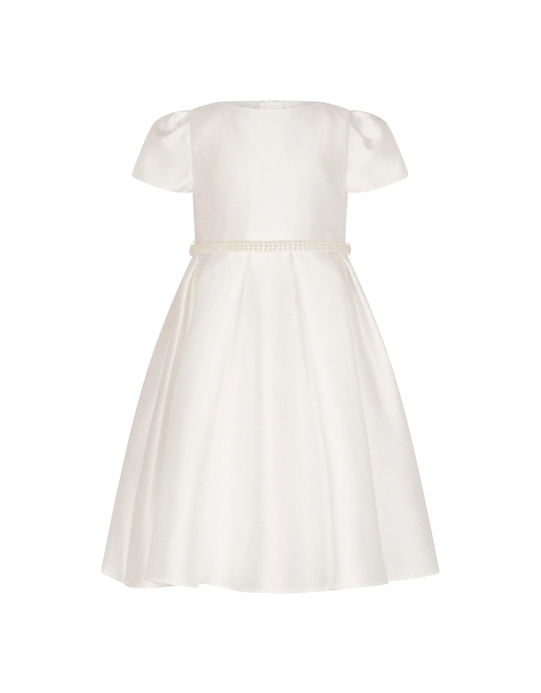 Girls Pearl Belt Henrietta Dress - Ivory, 2 of 1