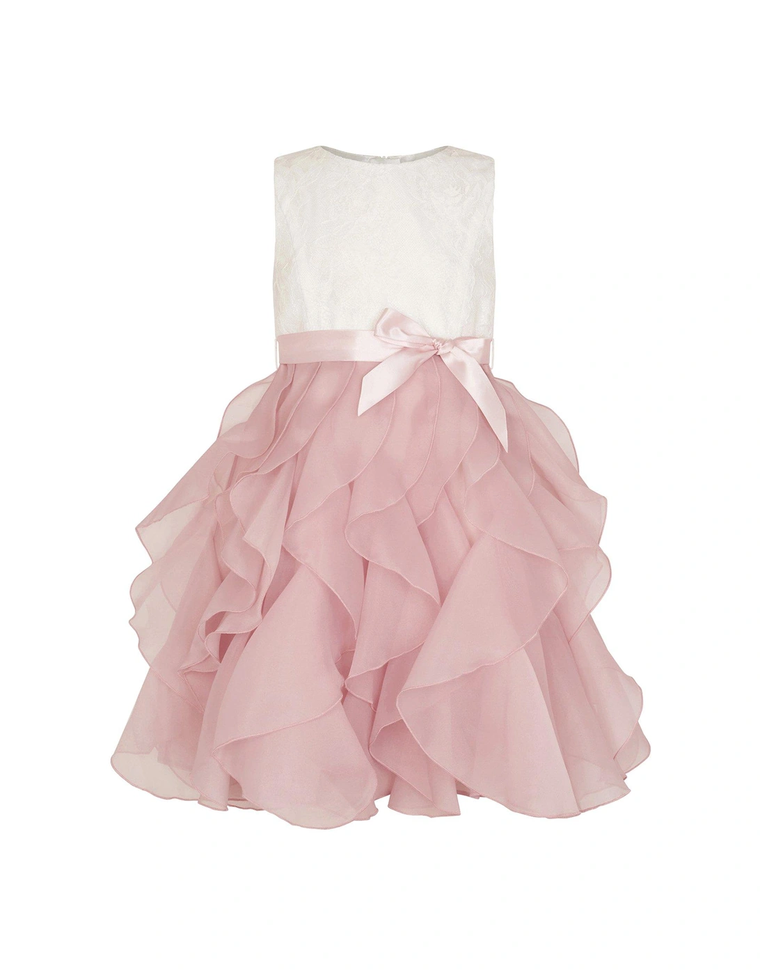 Girls Lace Cancan Ruffle Dress - Pink, 3 of 2