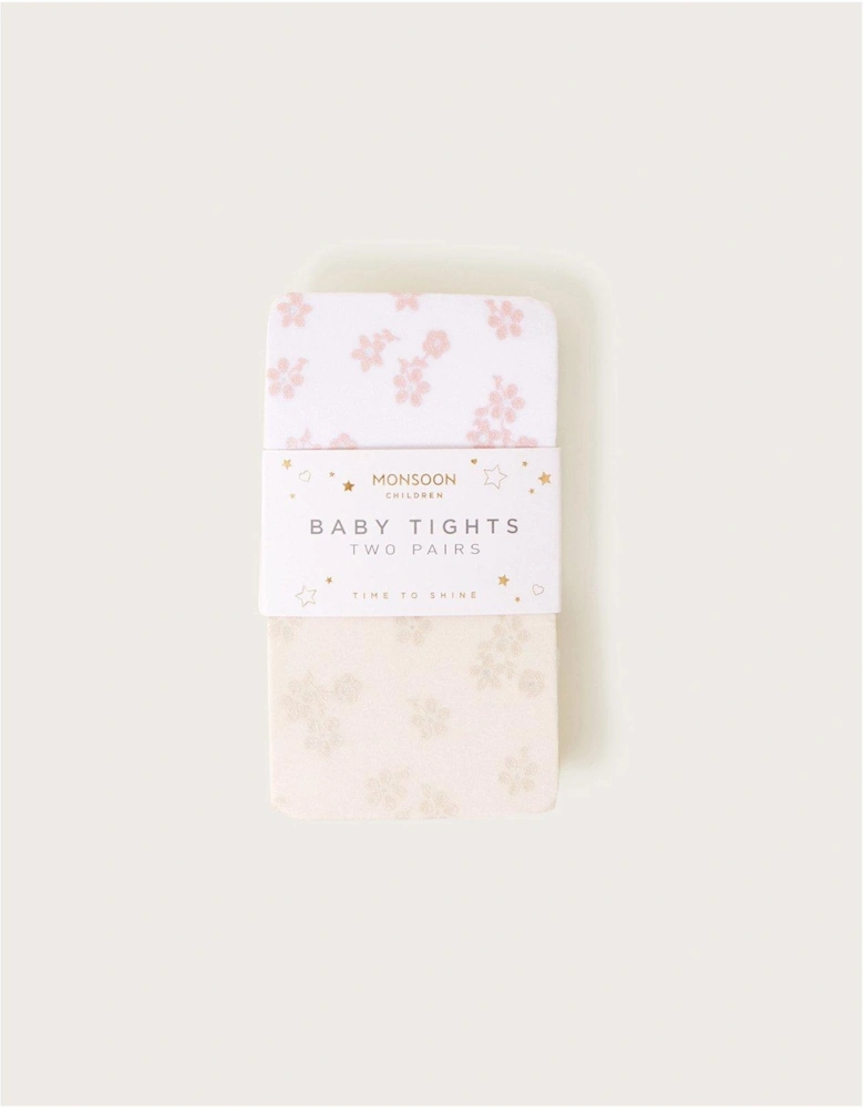 Baby Girls 2 Pack Perlato Print Tights - Multi