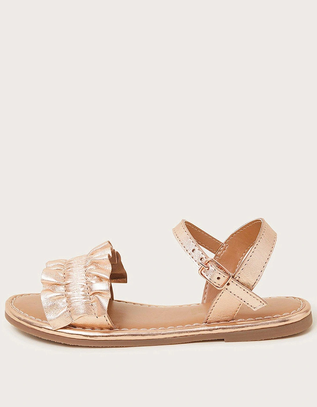 Girls Frill Sandals - Rose Gold, 2 of 1