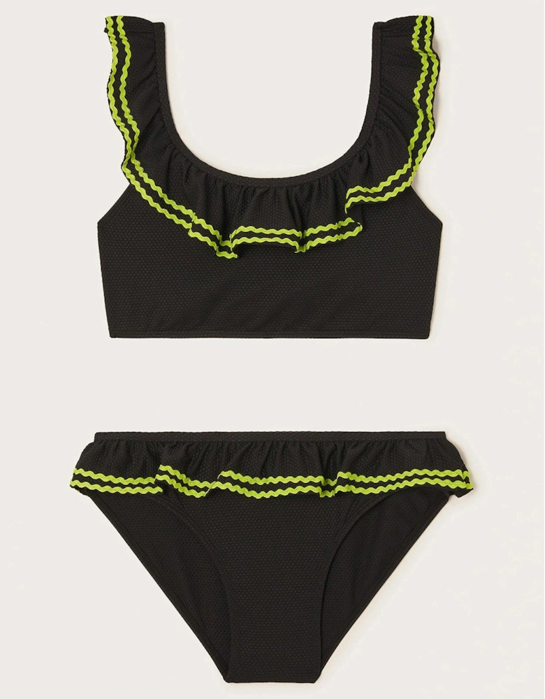 Girls Storm Ric Rac Bikini - Black