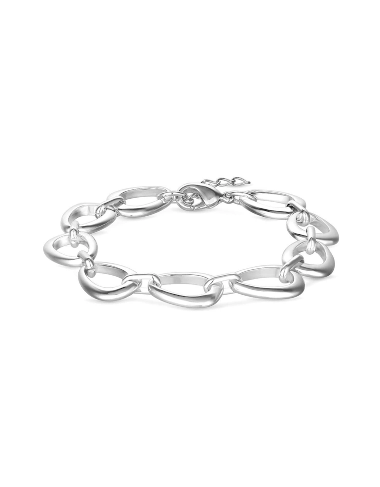 Sterling Silver Plated Open Linked Bracelet - Gift Pouch