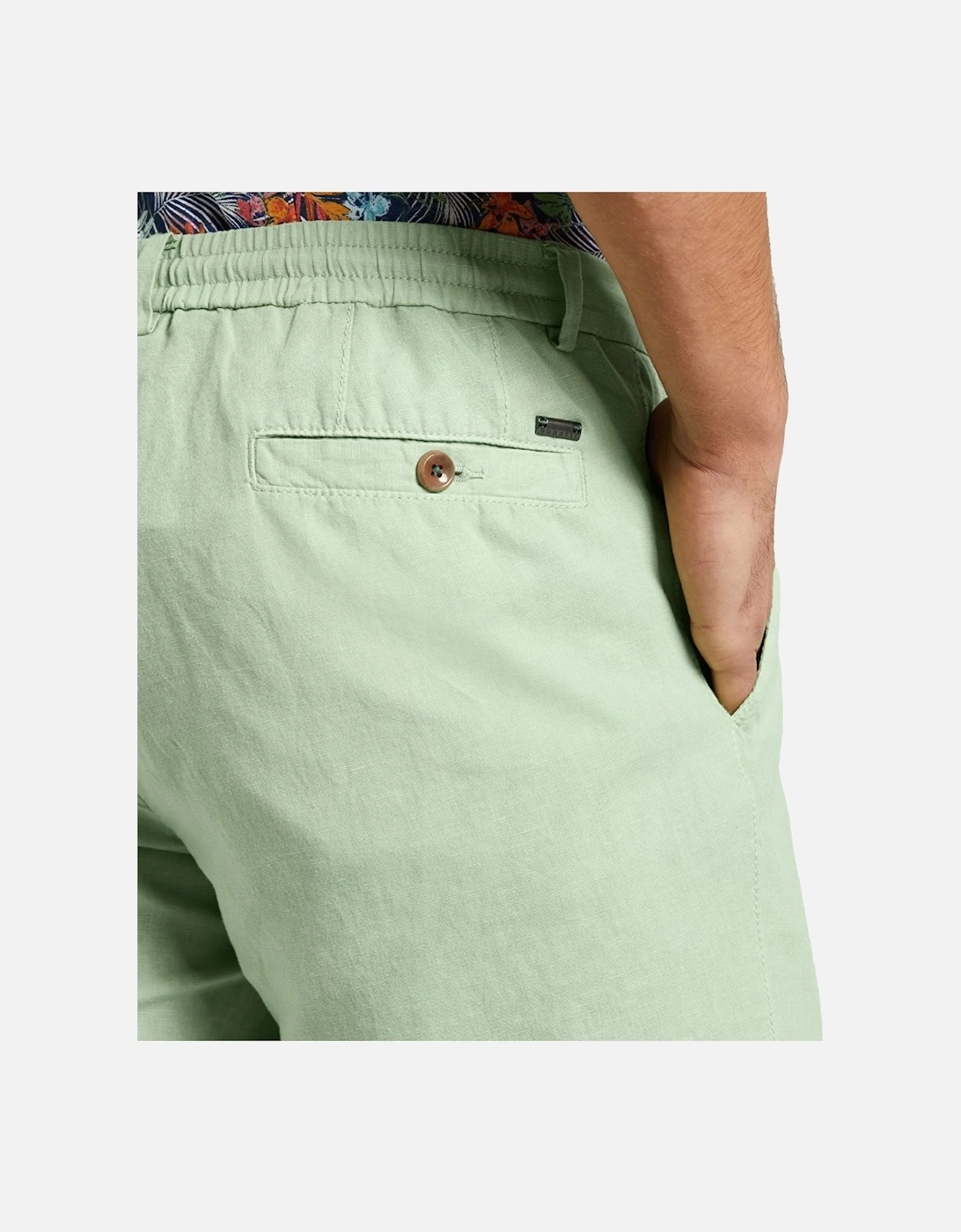 Mens Linen Chino Shorts (Light Green)