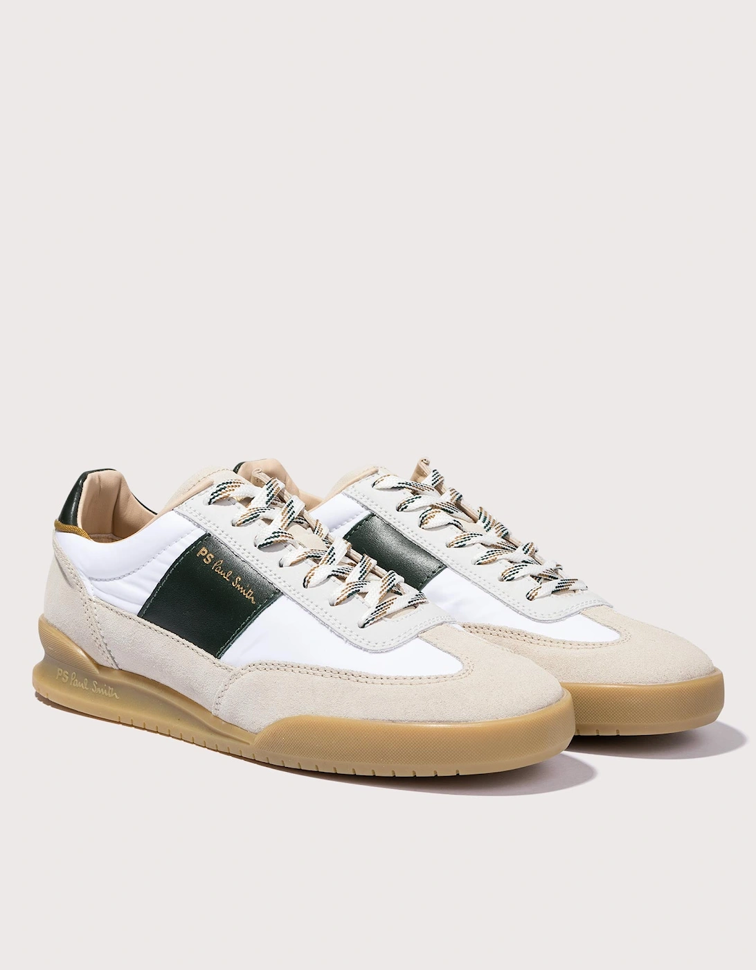 Dover White Green Tab Trainers