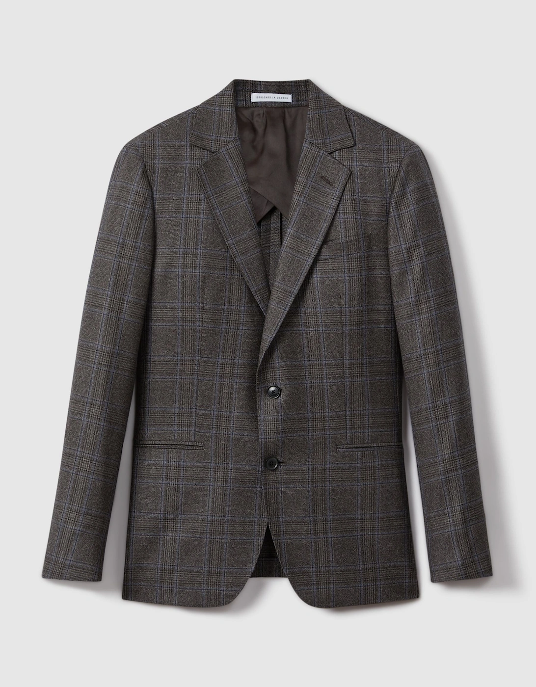Slim Fit Wool Single Breasted Check Blazer, 2 of 1