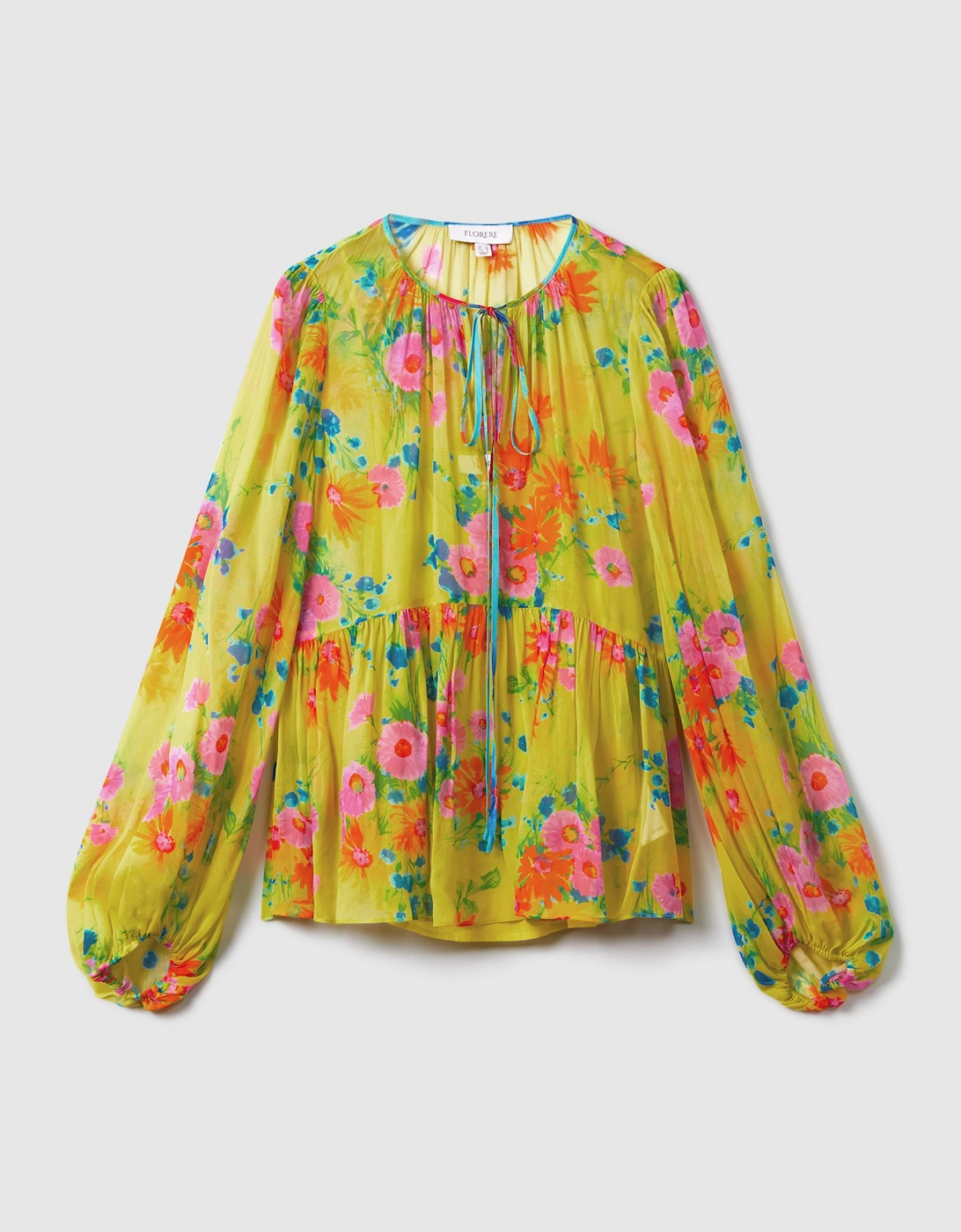 Florere Printed Tie Neck Blouse, 2 of 1
