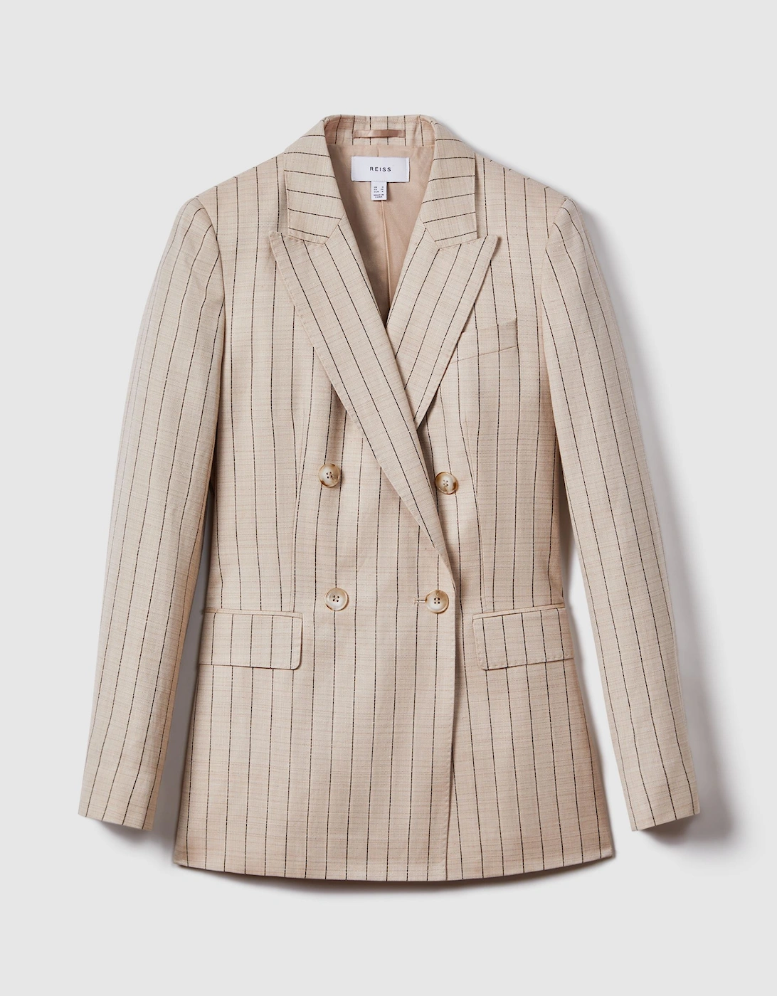 Wool Blend Striped Double Breasted Blazer, 2 of 1