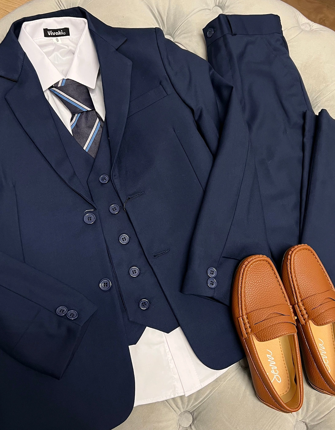 Boys Navy 5 Piece Occasion Suit