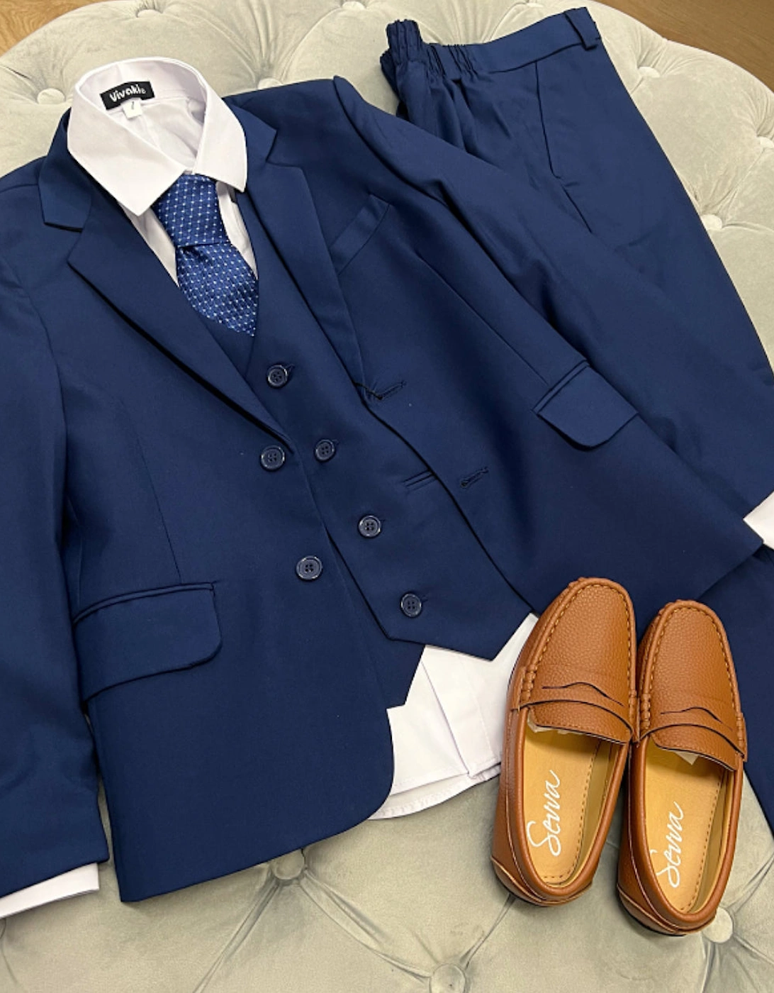 Boys Blue 5 Piece Suit, 2 of 1