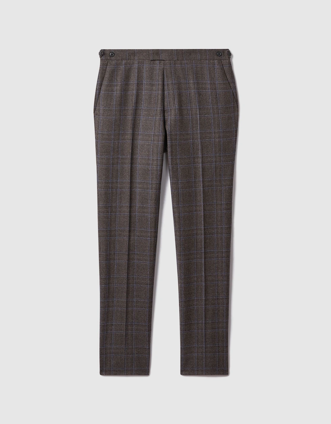 Slim Fit Wool Check Trousers, 2 of 1