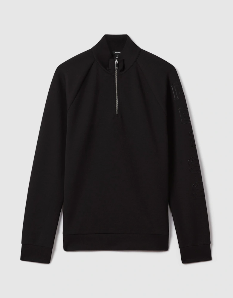 Interlock Jersey Half-Zip Funnel Neck Jumper