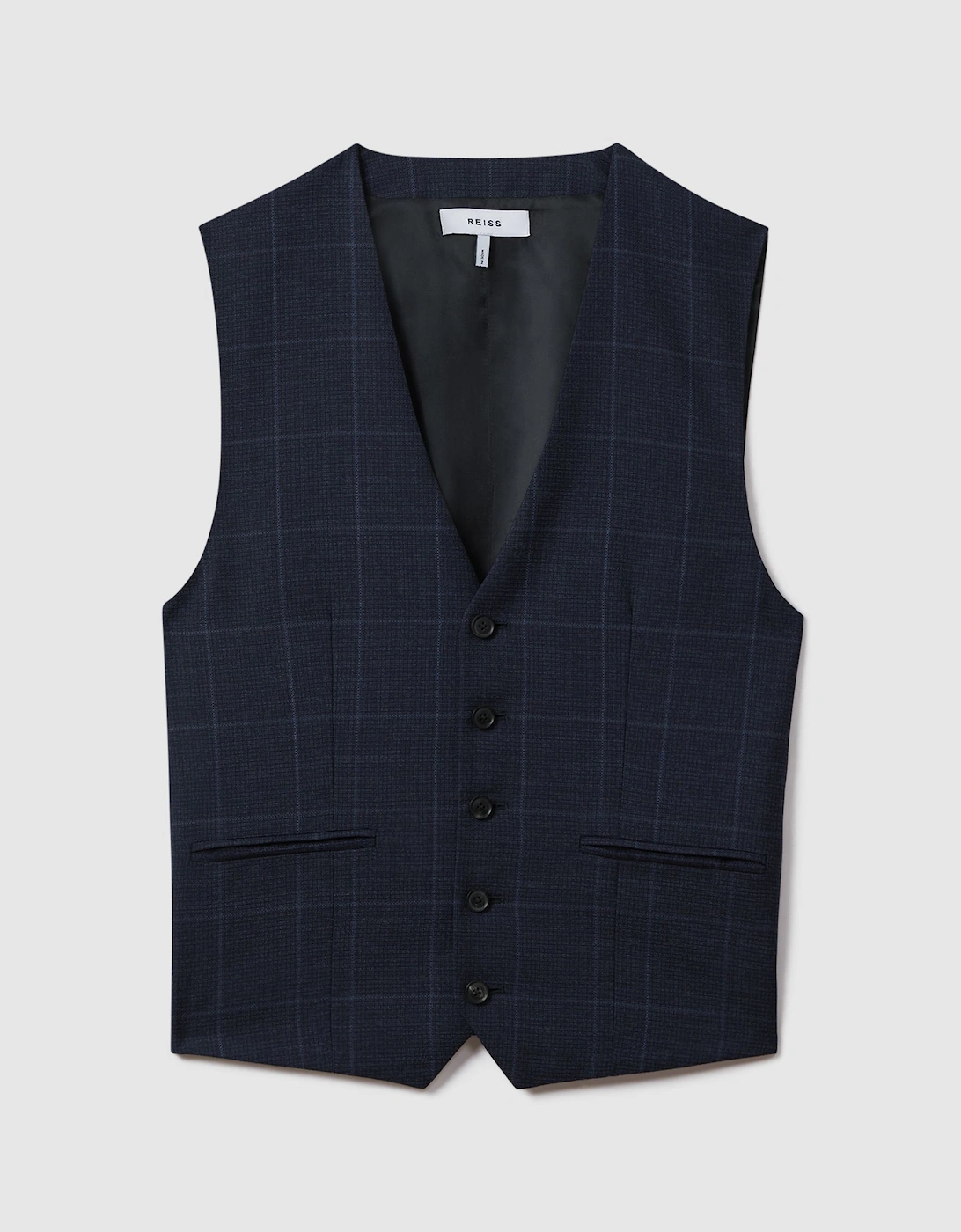Wool Check Single Breasted Waistcoat, 2 of 1