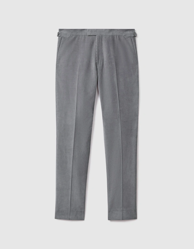 Slim Fit Corduroy Trousers with Turn-Ups