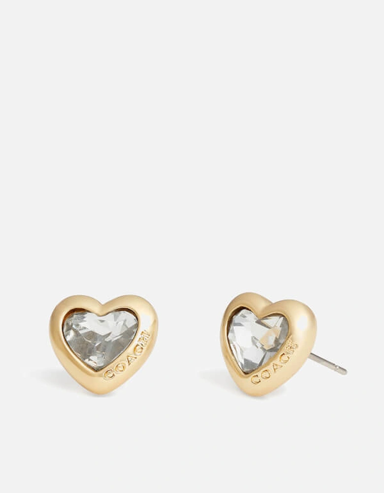 Heart Gold-Tone Stud Earrings
