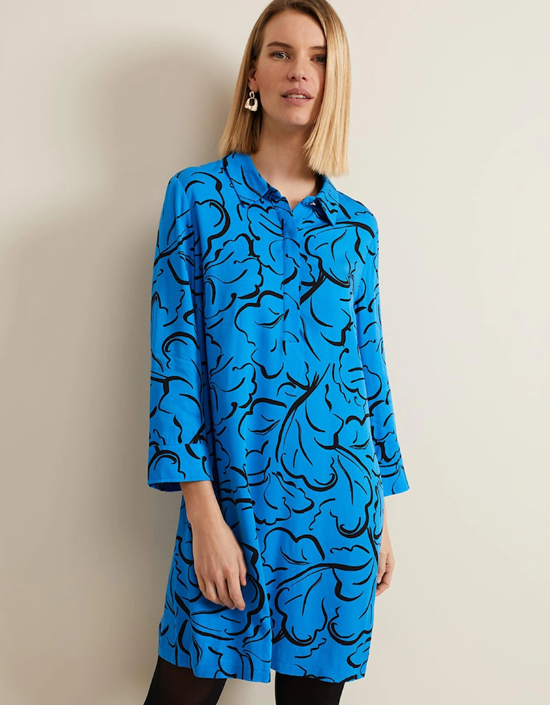 Marina Leaf Print Tunic Dress, 2 of 1