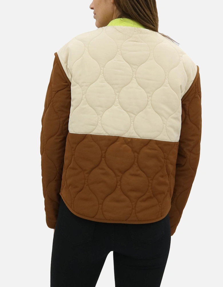 Block Colour Zip Up Cream Jacket