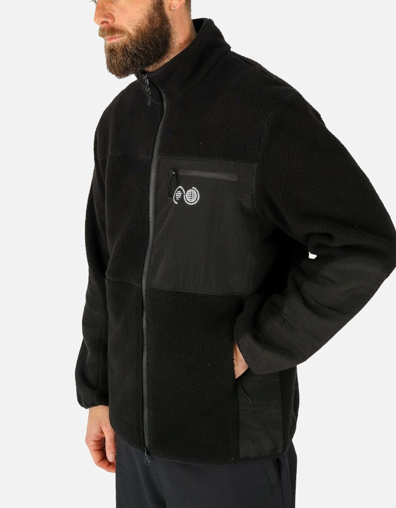 Borg Zip Pocket Black Fleece Jacket