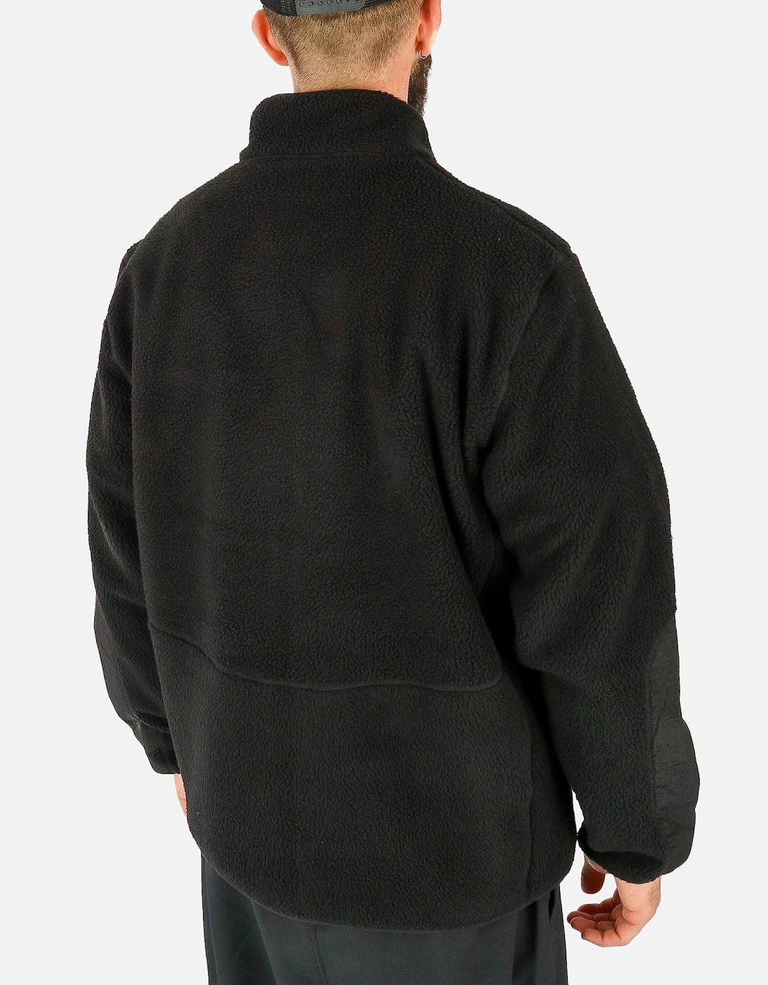 Borg Zip Pocket Black Fleece Jacket