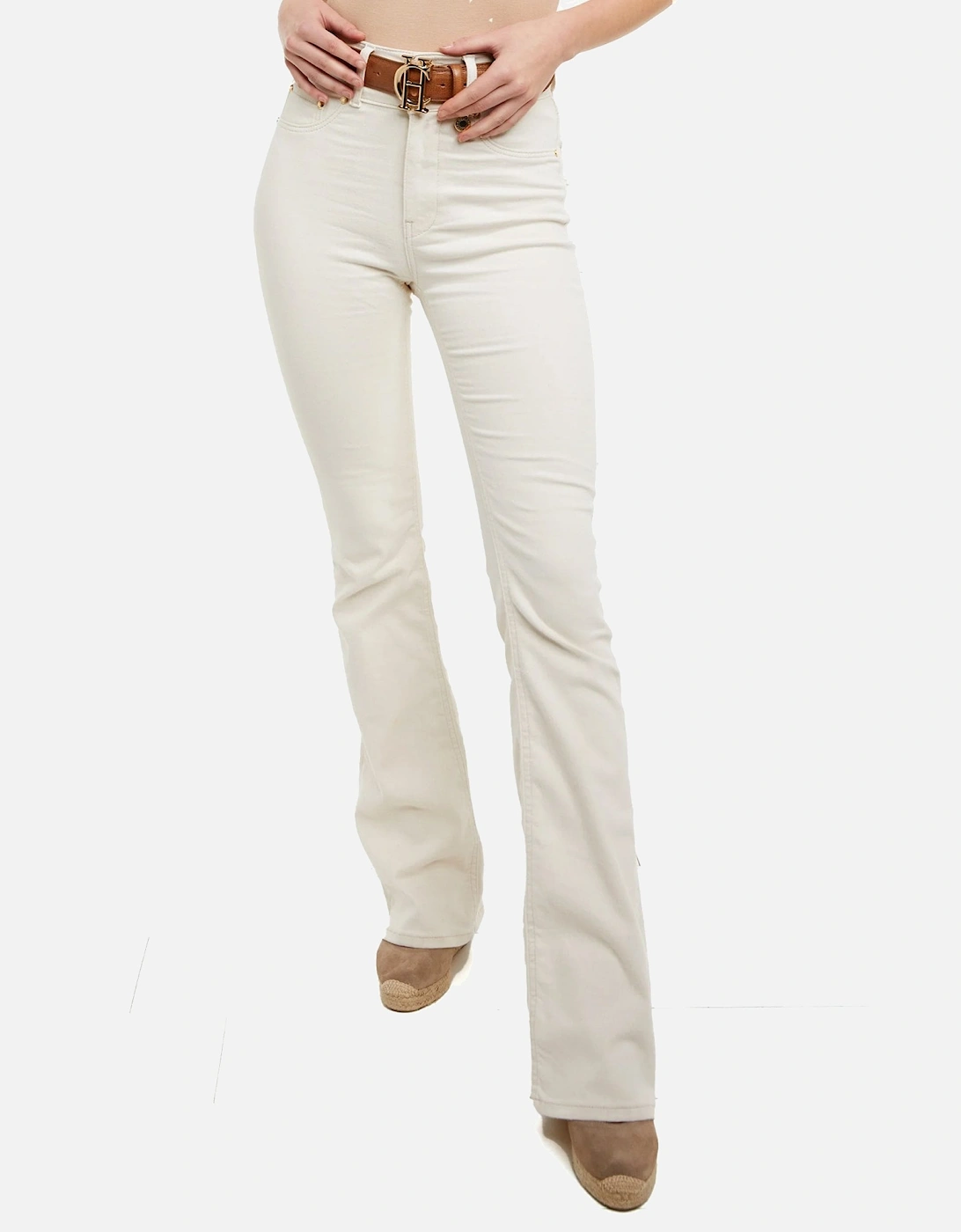 High Rise Flare Oatmeal Jean