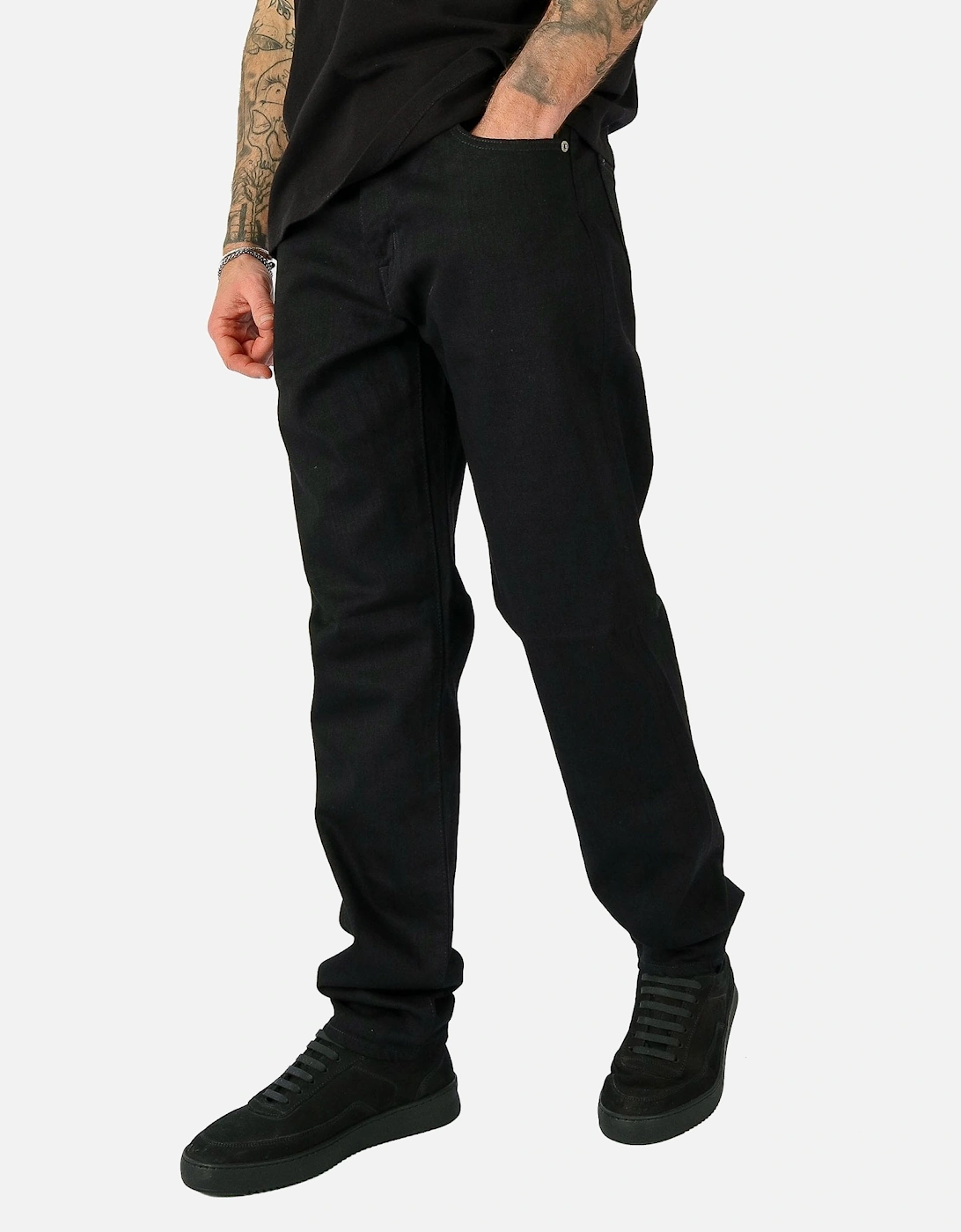 Regular Tapered Stretch Black Jean