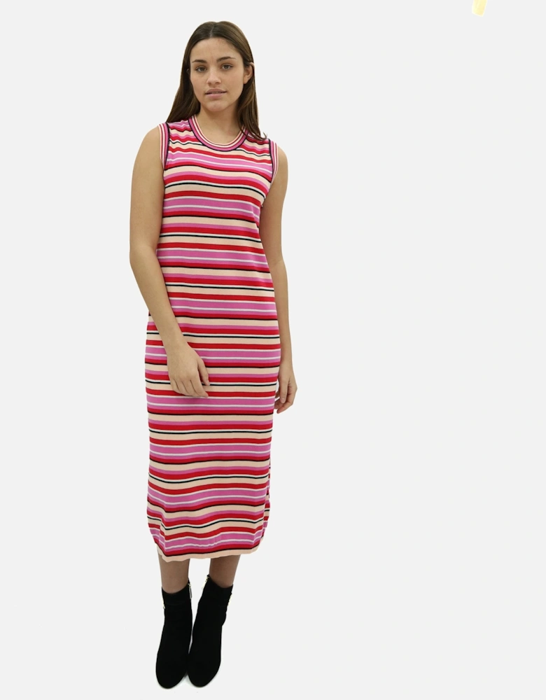 Knitted Hoop Pink Maxi Dress