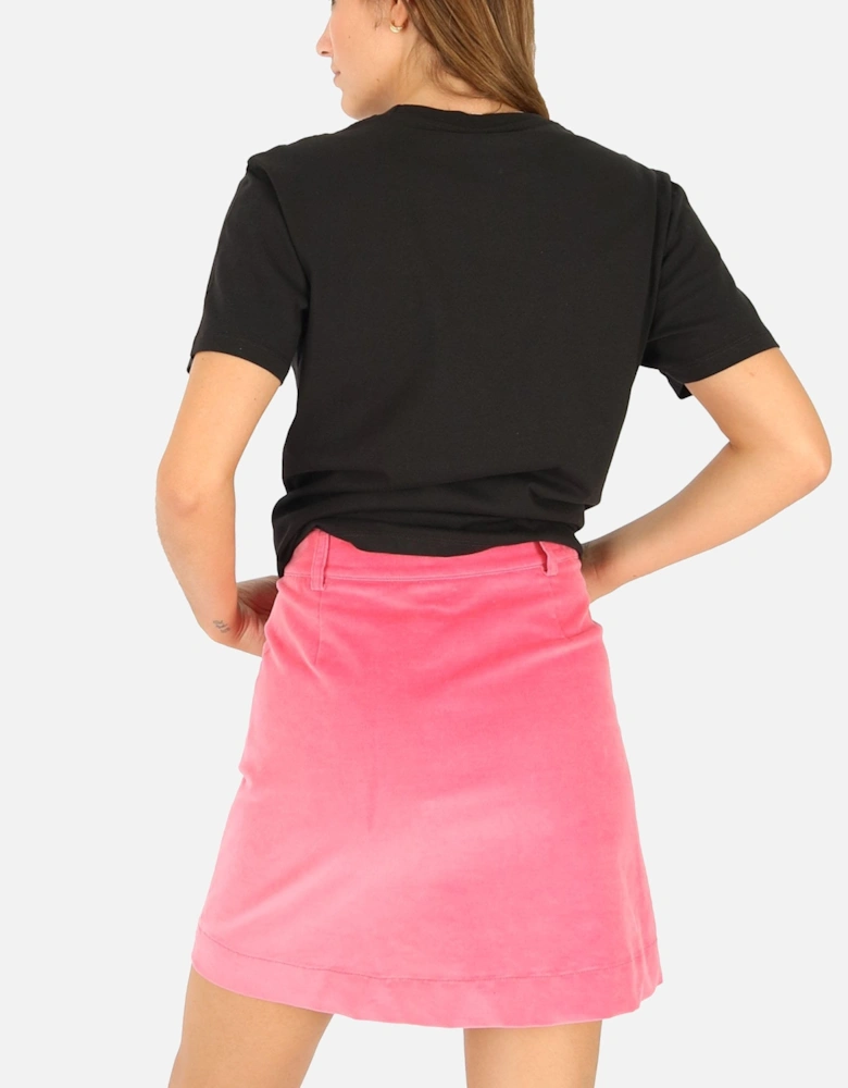 Double Pocket Pink Velvet Skirt