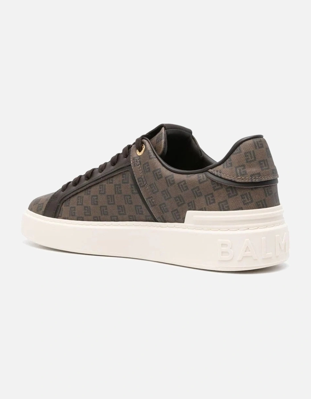 Monogram B Court Sneakers Brown