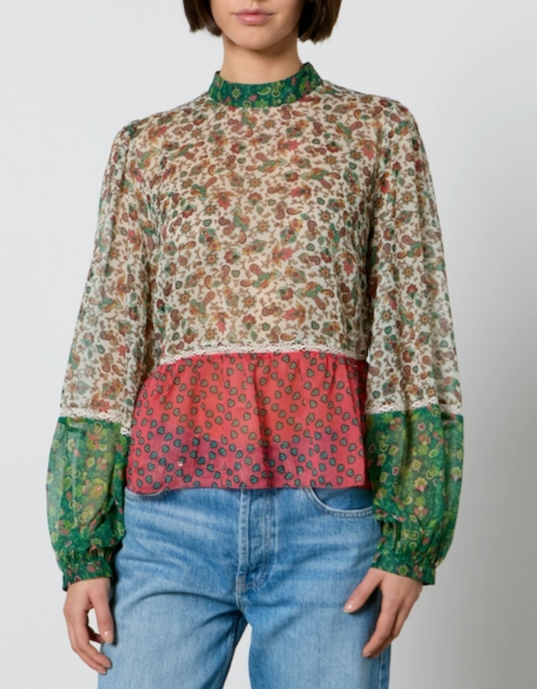 MAX&Co. Barni Floral-Print Chiffon Blouse