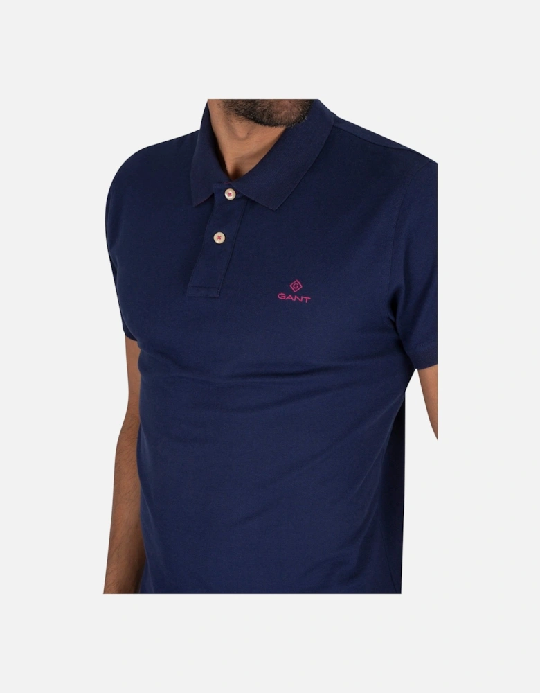 Mens Contrast Collar Pique Polo Shirt