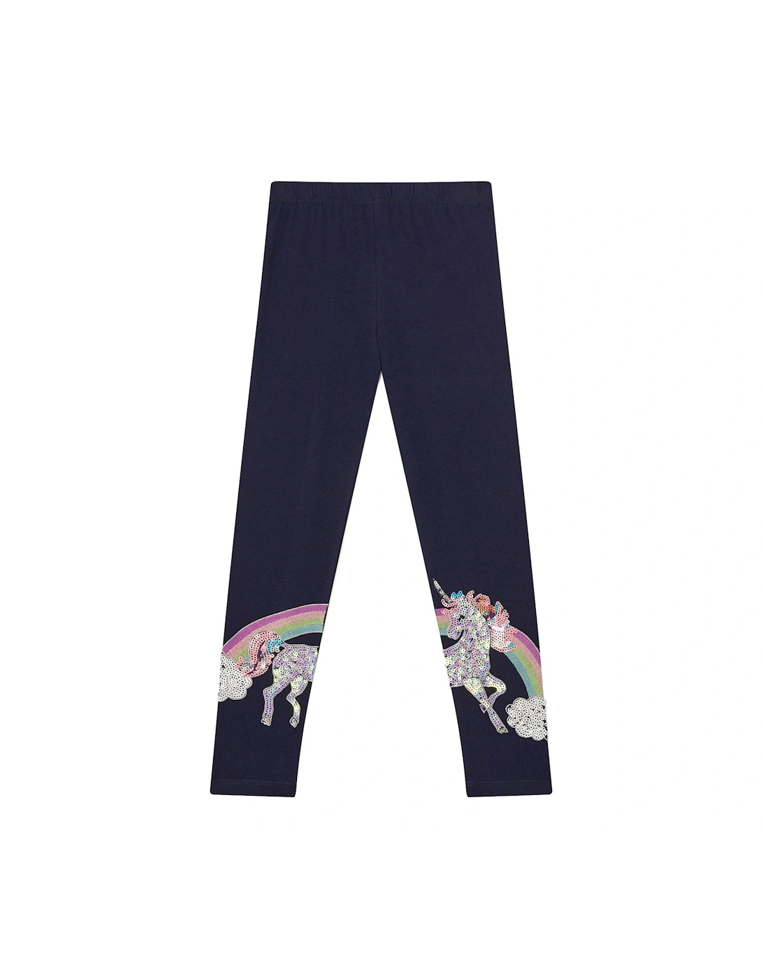 Girls Unicorn Rainbow Leggings - Navy, 2 of 1