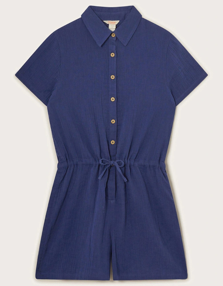 Girls Storm Shirt Playsuit - Blue