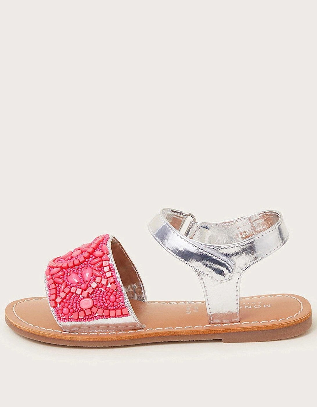 Girls Beaded Sandals - Pink, 2 of 1