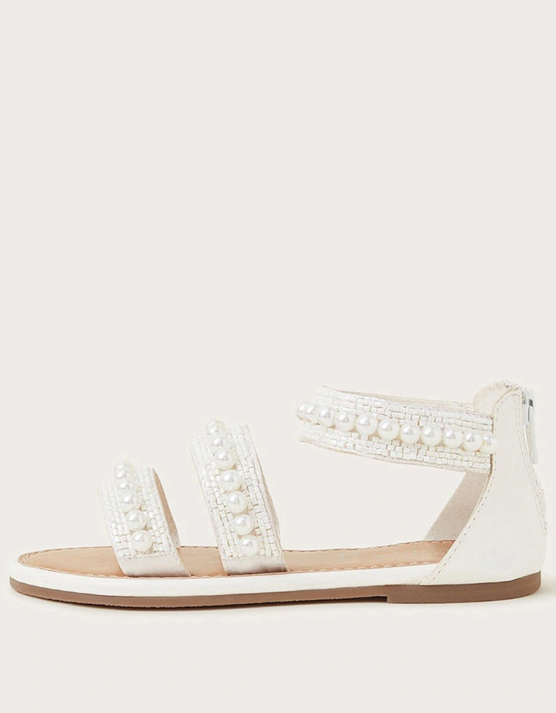 Girls Pearly Pearl Sandals - Ivory
