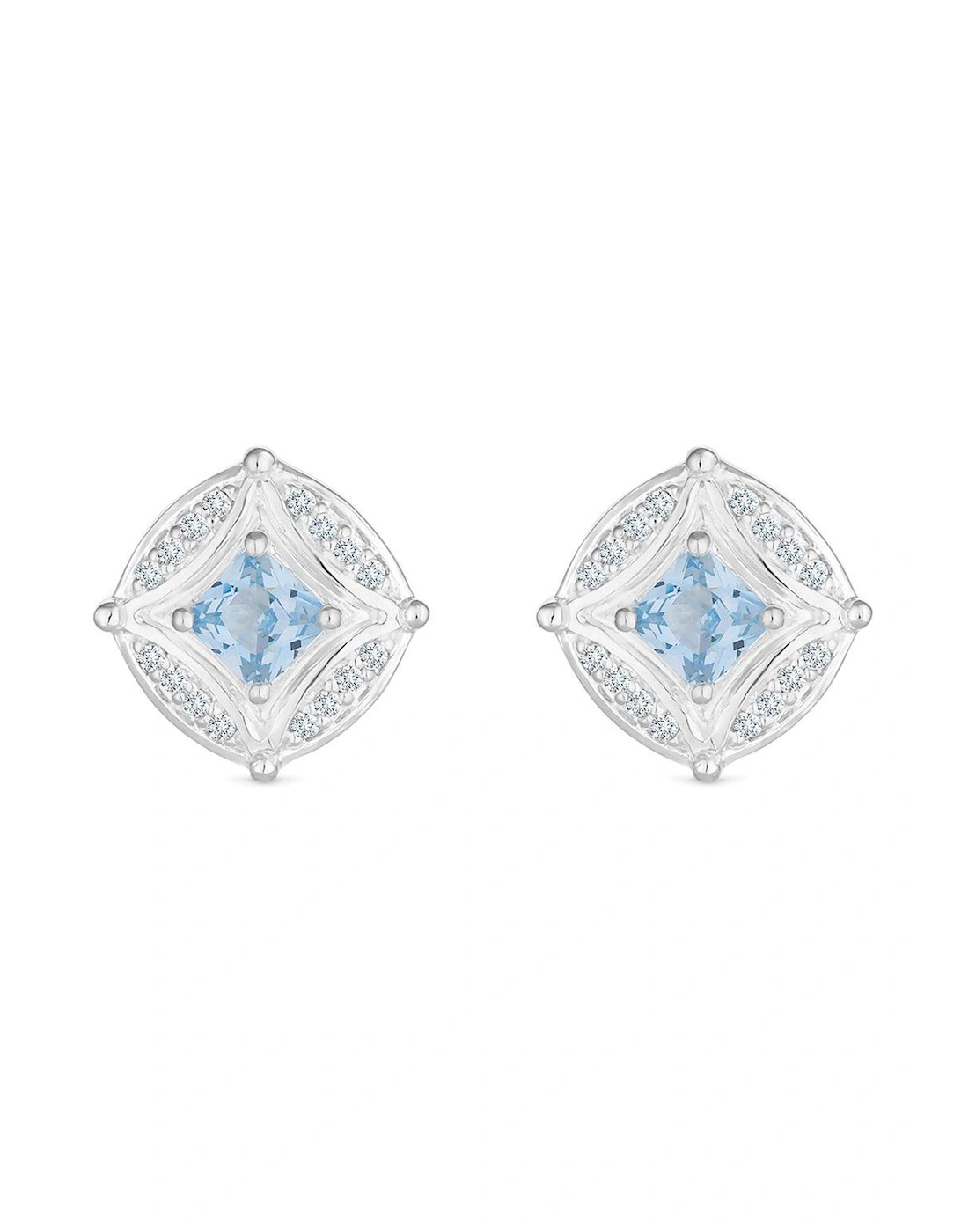 Sterling Silver 925 Blue Spinel and Cubic Zirconia Earring, 3 of 2