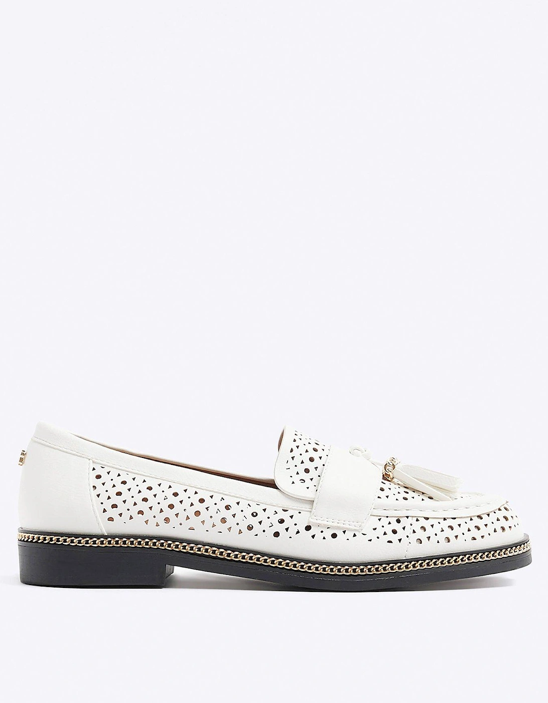 Laser Cut Tassle Loafer - White, 3 of 2